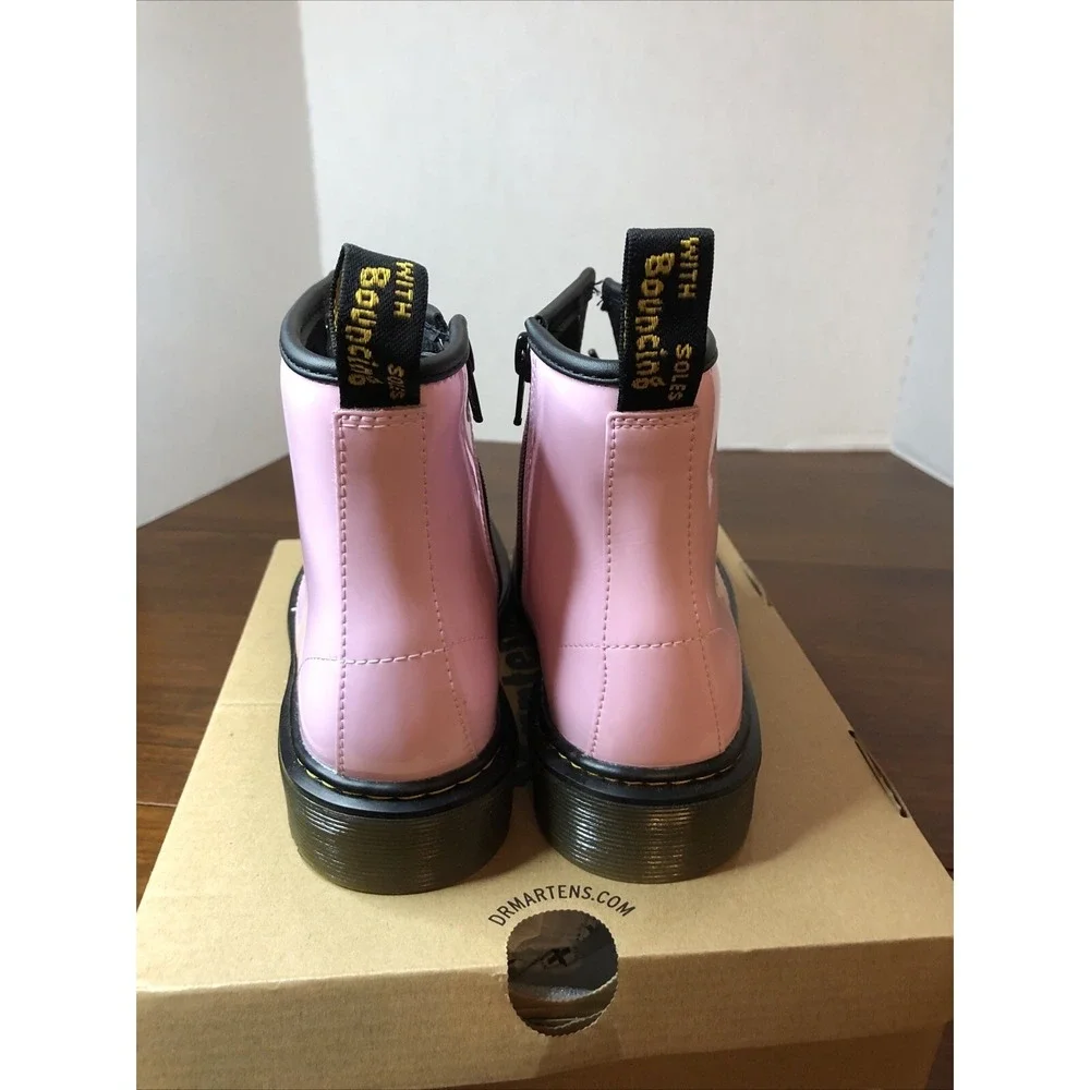 Dr. Martens Combat Boots  Girls US Youth Sz 3 Pink Air Cushioned Soles Doc New